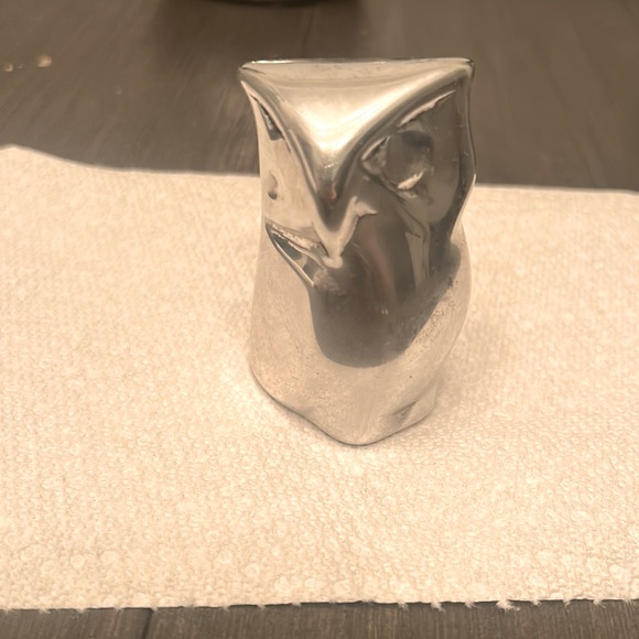 Signed Hoselton Aluminum Metal Owl Figurine Sculpture #1692 Paperweight - Picture 2 of 4
